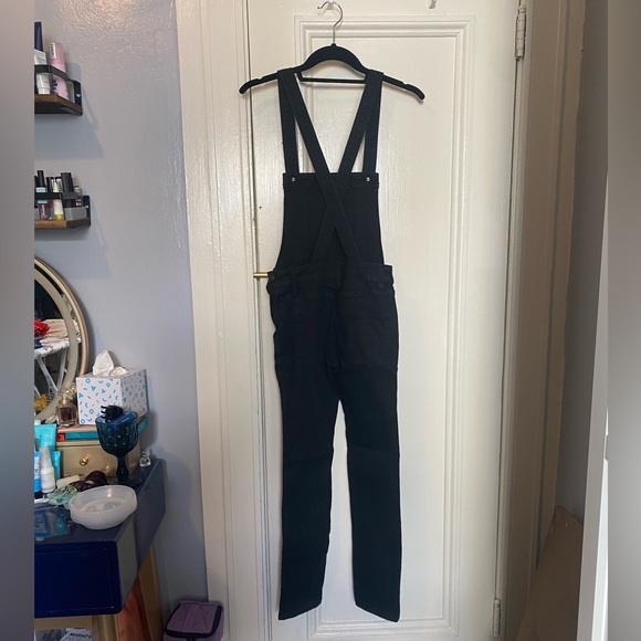 Free People Black Denim Overalls Size 24 - Picture 1 of 5